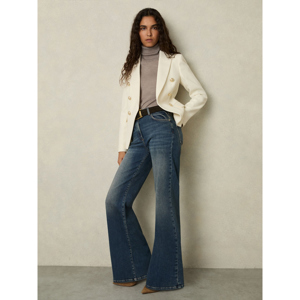 REISS TALLY Tailored Fit Textured Double Breasted Blazer